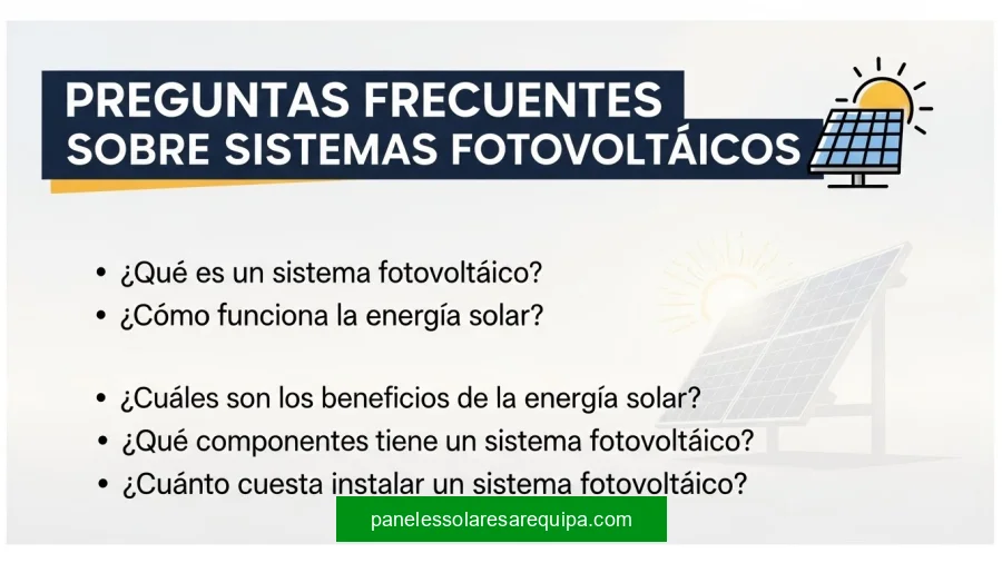 Preguntas Frecuentes sobre Sistemas Fotovoltaicos